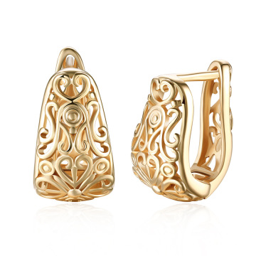 Shangjie OEM Pattern hollow earrings brass loop earrings  handmade silver wholesale earrings